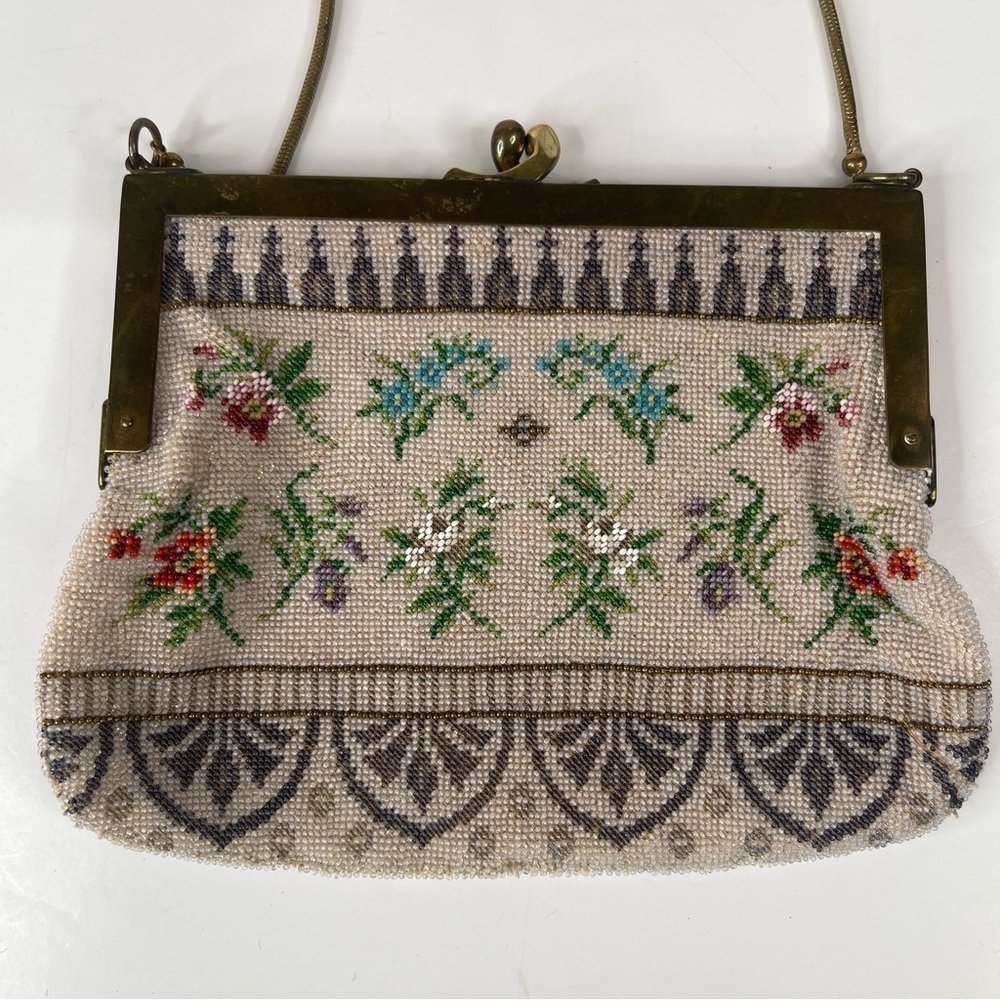 Antique Floral Micro Beaded Bag